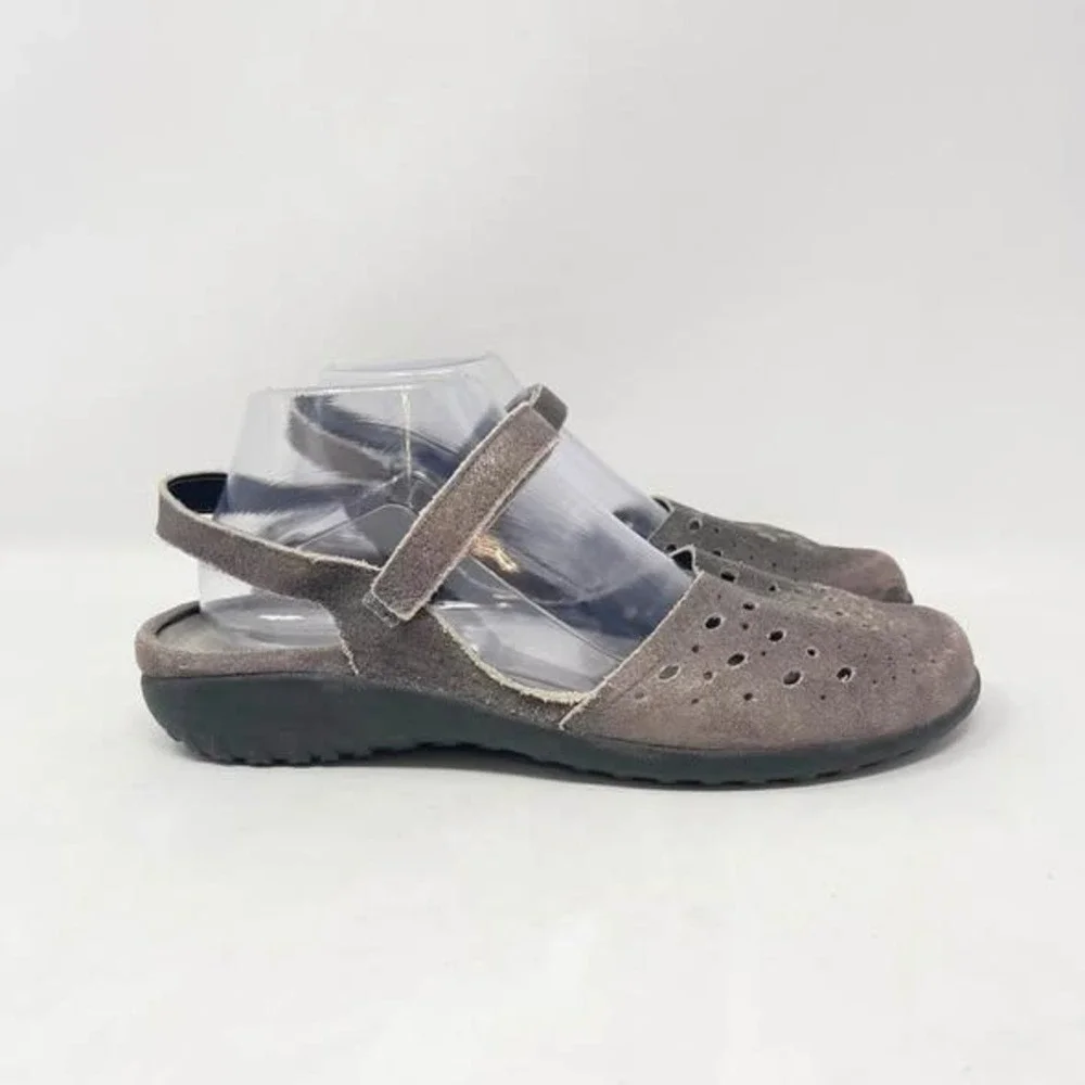 Naot Arataki Slingback Mary Jane Comfort Shoe Womens 41 Gray Shimmer Strappy